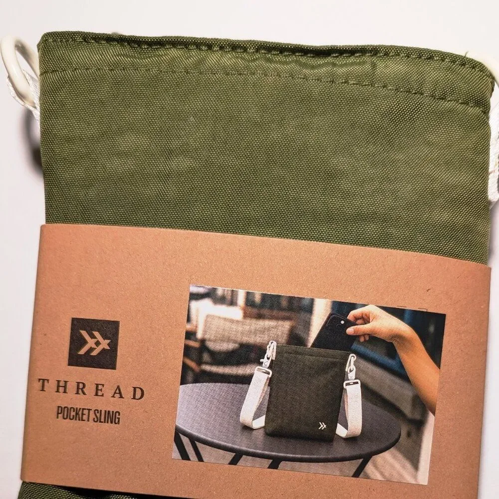 THREAD Pocket Sling Crossbody Bag Compact Nylon EDC Olive